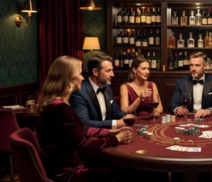Blackjack asztal hangulatos megvilágítással és prémium székekkel a Zilqeron kaszinó lounge-ban