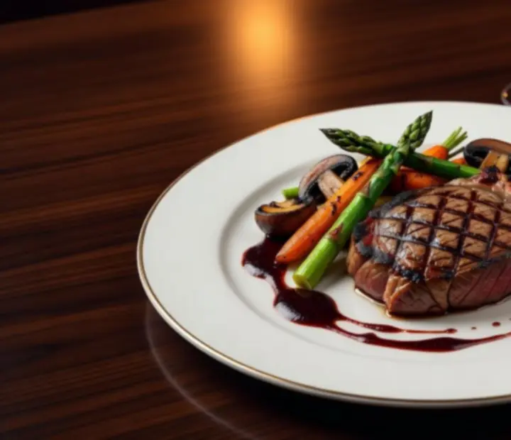 Prémium steak és grillétel tálalva a Zilqeron kaszinói étteremben